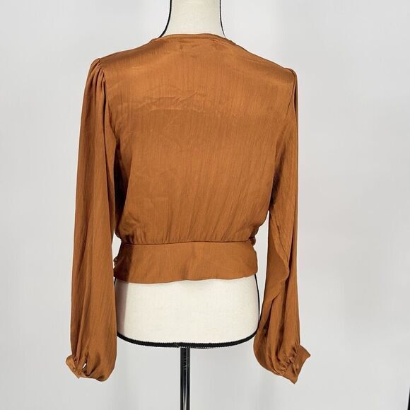 DO+BE Top S Blouson V Neck Popover Long Sleeve Party Cocktail Sexy Holiday Small - Picture 5 of 11